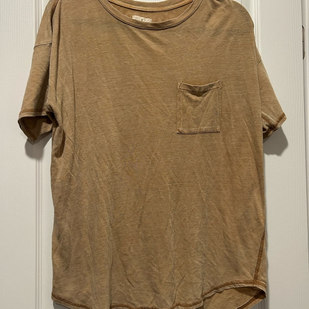 Womens Mustard Yellow T-Shirt with Pocket